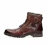 JACK & JONES Herren Jfwalbany Leather Brown Stone Biker Boots, Brown Stone, 43 EU