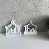 ALEFBET Silikonformen Gießformen, Silikonform Weihnachten Dekoration, Silikon Gießform Krippe, Gipsformen zum Gießen, Epoxidharzformen zur Herstellung von Ornamenten (Einsätze A)
