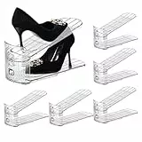 jamgeery Schuhplatzsparer - 6er Set Schuhstapler,Rutschfester Stapelbarer Doppelschicht-Halter Mit Höhenverstellung Zur Aufbewahrung Für Wand Bett Studentenzimmer