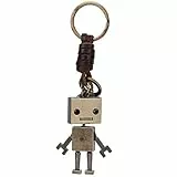 Hztyyier Schlüsselanhänger Roboter, Vintage Roboter Anhänger Schlüsselbund Leder geflochtene Seil Keychain Charm Ornament Key Decoration