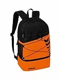 Erima Unisex Six Wings Rucksack mit Bodenfach (7232322), orange/schwarz, 1