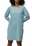 greenjama Damen Sleepshirt Ringel, GOTS-Zertifiziert Nachthemd, Topaz, 42