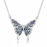 CUOKA MIRACLE Schmetterling Schmuck aus 925 Sterling Silber – Halskette mit Opal für Damen & Mädchen – Romantisches Geschenk für Mama oder Freundin
