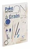 Clairefontaine 975049C - Zeichenblock / Skizzenheft PaintON à grain/gekörnt, DIN A4 21x29,7 cm, kopfseitig geleimt, 20 Blatt, 250g, 100% Zellulose, ideal für Mixmedia, Weiß, 1 Stück.