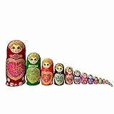 YAKELUS Matroschkas Stücken handgemacht Das Lindenholz Geschenk Spielzeug Matruschka Russian Nesting Dolls professione 002lle Matrjoschka-Marke (30CM 15PCS)