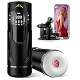 Masturbieren für Männer Handfrei, Masturbator 7 Teleskop 7 Saugen 7 Vibration Taschenmuschi, Sex Spielzeug für die Männer Solo KI Masturbatoren, Vibratorensets Ein-Klick Max Penis Pump Sex Toys Set