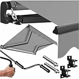 KESSER® Gelenkarmmarkise Markise Gelenkmarkise 300 x 250cm Terrassenmarkise Klemmmarkise Sonnenmarkise inkl. Wandhalterung Sonnenschutz Balkonmarkise wasserabweisend Alu/Polyester, Grau
