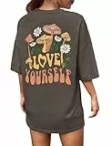 Svanco Oversize Shirt Damen Klamotten Teenager Mädchen Urban Classic T-Shirt Rückenprint Sweatshirt Oversized Top mit Print