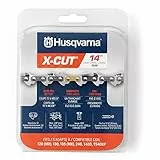 Husqvarna X-Cut S93G 35,6 cm Kettensägekette, 3/8 Zoll Teilung, 0,50 Zoll Gauge, 52 Drive Link Kettensägeblatt Ersatz, vorgespannt und geringer Rückschlag, Grau