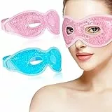 Heyu-Lotus 2 Stück Augenmaske Kühlend, Gel Kühlmaske Warm Augen Kühlbrille Kühlende Wiederverwendbare Kühlende Augenmaske(Rosa)