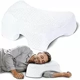 SAHEYER Seitenschläferkissen mit Armloch, Orthopädisches Nackenkissen Kopfkissen, Memory Foam Kissen mit Vier verstellbaren Armauflagen für Seiten-, Rücken- oder Bauchschläfer (weiß)