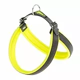 Ferplast Ergonomisches Hundegeschirr AGILA Fluo 4, ausgezeichnete Passform, Kordelzug-Verschluss, weiche Polsterung, A = B 42 ÷ 70 cm 20 mm Neongrün