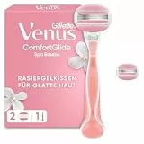 Gillette Venus Comfortglide Spa Breeze Rasierer Damen, Damenrasierer mit Gelkissen — Inkl. 2 Ersatzklingen für Nassrasierer und Ergonomischen Handstück, GUT GETESTET bei Stiftung Warentest — Rosa