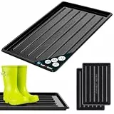 KOTARBAU® 2er Set Schuhabtropfschale - 45 x 30 cm - Abtropfmatte für nasse Schuhe - Schuhablage für Herbst & Winter - Schuhmatte aus Kunststoff - Schuhtablett - Schuhwanne für Flur - Schwarz