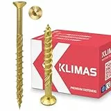 KLIMAS Holzschrauben Torx - Spanplattenschrauben Gelb - Senkkopfschrauben - Terrassenschrauben - Universalschrauben - Dachkonstruktion Schrauben Set - Holzschrauben 5x100 mm - 200 Stück