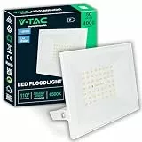 V-TAC LED Strahler Außen 50W Weiß – [E-SERIES - Hochleistung, Niedriger Verbrauch] – Super Slip Design - 4000 Lumen – IP65 – Flutlicht für Haus, Garage & Lager – Außenlampe - Neutralweiß 4000K