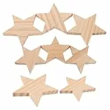NUOBESTY Holzstern 3D FüNfzackiger Stern Zum Basteln Unbehandeltes Holz Mit NatüRlicher Holzmaserung FüR Diy Dekorationen Party Weihnachtsdeko 3.3X3.1X0.4 Zoll