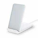 Smpl Wireless Ladegerät - Kabelloser Ladeständer 10W, Schnellladegerät, Qi-zertifiziert, kompatibel mit iPhone und Samsung Galaxy - Weiß