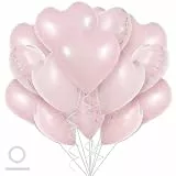 DecoGlee 30 Stück 45,7 cm große Babyrosa Herzballons in Herzform, Folienballons aus Mylar, Dekoration für Geburtstag, Valentinstag, Hochzeit, Brautparty, Jahrestag, Verlobung, Partyzubehör