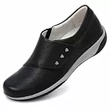PROCHAIN Damen-Schlupfschuhe aus Leder, bequem, modisch, flach, lässig, leicht, Wanderschuhe, Schwarz, 39.5 EU