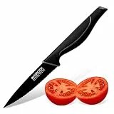 Nirosta Küchenmesser Wave 23 cm – Gezahnte Klinge mit 11 cm – Scharfes Messer in Profi-Qualität für Obst, Gemüse & Co – Beschichtete Klinge für einfacheres Schneiden – Soft-Touch-Griff