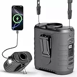 6-in-1 Taillen Clip Ventilator,tshirt ventilator 10000 mAh,5 eschwindigkeitsstufen, 8–40h Laufzeit USB Wiederaufladbar, für Baustelle, Outdoor, Wandern, Arbeiten im Sommer mit COB-Licht & Powerbank