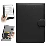 HoYiXi Universal Hülle für 6',6.8'' Pocketbook/Tolino/Sony E-Book Reader Kompatibel mit 6.8'',7' Kindle Paperwhite/Kobo Clara HD/Kobo Clara 2E Cover Case,Leder Schutzhülle,Schwarz