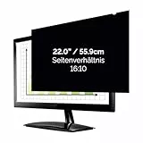 Fellowes PrivaScreen Black Out Sichtschutzfilter Blendschutz Blaulichtfilter für Monitore mit 22,0 Zoll (Seitenverhältnis 16:10, 476 x 298 mm) Einfaches Anbringen/Entfernen Dank Quick-Reveal-Laschen
