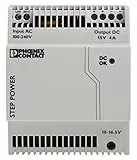 Phoenix Contact STEP-PS/1AC/15DC/4 -Phasen 2-Kanal Getaktet DIN-Schienen Netzteil 60W, 85 → 264V ac, 15V dc / 4A