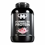 Mammut Nutrition Formel 90 Proteinpulver Strawberry – 3kg – 4-Komponenten Whey Protein Pulver mit Sojaproteinisolat, Milchprotein, Eiprotein & Vitamin B6 – 77% Eiweiß