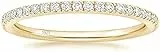 Lisandra Scott Eternity Ring 925 Sterlingsilber mit Zirkonia Kristall Damenring in Silber, Rosegold und Gold für Damen mit Stein und Schmal (Gold, 54)
