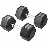 HOMCOM Hexagon Hanteln, 2er Set Hanteln mit gerändeltem Griff, Kurzhantelset aus Gusseisen, 2 x 12,5 kg, Kurzhanteln für Männer Frauen, Zuhause, Fitnessstudio, Krafttraining