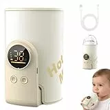 Flaschenwärmer Baby unterwegs, 8000mAh Akku Tragbarer Flaschenwärmer Baby Mit LCD-Display & Nachtlicht, Schnellheizung für 6-10h Wärmehaltung mit 6 Temperaturstufen (38-50°C) für Milch/Beikost