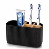 Zahnbürstenhalter für Badezimmer Organizer, elektrische Zahnbürste und Zahnpasta Halter, Zahnbürsten Organizer für Familie, Kinder (Black)