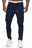 Cassiecy Herren Hose Jogger Chino Cargo Jeans Hosen Stretch Sporthose Herren Hose mit Taschen Slim Fit Freizeithose, L, Navy-1
