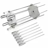 DBREAKS Edelstahl Rotisserie Spieß Set für Drehspieß bis Ø14mm, Spieß-Rondell Inkl. 6 Langen (41cm) & 6 kurzen Spießen (30 cm), Universal Rondell Grillspieß, Schaschlik-Set, Grillrondell