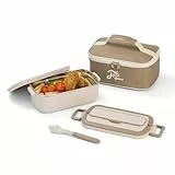 Lille Home 1000 ml Bento-Lunchbox für Erwachsene, tragbare Tiffin-Lunchbox aus Edelstahl, Snack-Lunch-Lebensmittelbehälter mit Lunchtasche und Besteck