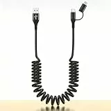 Ladekabel für Apple CarPlay & Android Auto - USB auf USB-C & Lightning Kabel 2 in 1 Kompatibel mit iPhone 17/16/15/14/13/12, [3A Schnellladung & Datenübertragung] USB C iPhone Ladekabel Kurz