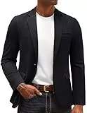 PJ PAUL JONES Herren Freizeit Anzugjacke Einfarbige Formelle modern 1 Knöpfe Sakko Slim Fit Sportlich Blazer, Schwarz, M