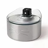 Catit PIXI Trinkbrunnen für Katzen, XXL kabelloser Katzentrinkbrunnen aus Edelstahl, UVC-Filter & Sensor, 5 Liter (extra groß), mit Akku, Dreifachfilter, HD-Display & Nachtlicht, spülmaschinengeeignet
