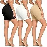 Tialfas 3 Pack Radlerhose Damen Kurz für Kleid Boxershorts Unterhosen Hotpants Damen Anti Scheuern Hohe Taille Panties Unter Rock Leggings Nahtlose Shorts für Yoga,Gym,Sport und Party, L