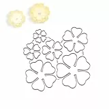 COYUN Stanzbögen, Stanzformen Schichtungsstanzformen, 6 Stück Metall-Prägeschablonen 3D-Rosenblüten-Metall-Stanzformen für die DIY-Kartenherstellun Scrapbooking Album Hochzeitseinladung