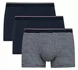 CALIDA Natural Benefit Boxershorts Herren, im 3er-Pack, weicher Elastikbund Dark sea 52-54