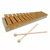 Solinder Xylophon Glockenspiel mit 13 Tönen, klassisches Xylophon in Holzfarbe, Metalltasten, Percussion-Rhythmus, Hand-Musikinstrument mit 2 Schlägeln, Geschenk für Anfänger und Schüler