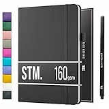 Notizbuch B5 Dotted Bullet Journal Buch und Stift - Gepunktet - Scribbles That Matter Notebook B5 - Auslaufsicheres 160g dickes papier, 150 Seiten, Hardcover Bujo, Hardcover Dot Grid note book