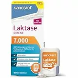 sanotact Laktase 7.000 DIREKT (90 Mini Laktasetabletten) • Laktose Tabletten für jeden Tag • Bei Laktoseintoleranz, Laktose- & Milchunverträglichkeit • Schnelle Einnahme ohne Wasser