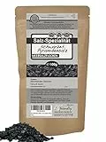 direct&friendly | schwarzes Pyramidensalz | 100g | Meersalzflocken aus Zypern | Fleur de Sel (Schwarz) | Dekorsalz