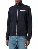 Tommy Hilfiger Herren Sweatshirt mit Reißverschluss Flag Embro Stehkragen, Blau (Desert Sky), M