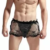 NICEYEA Sissy Herrenunterwäsche Sexy Slips für Herren Spitzenunterwäsche Dreieckige Spitzen-Netzslips Clubwear