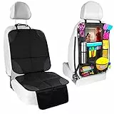 Fervalyna Kindersitzunterlage Isofix, rutschfest Wasserabweisender Autositzschoner, Universell Sitzschoner Auto Kindersitz, Autositzauflage mit Rückenlehnenschutz, Schutzunterlage, Autositzschutz